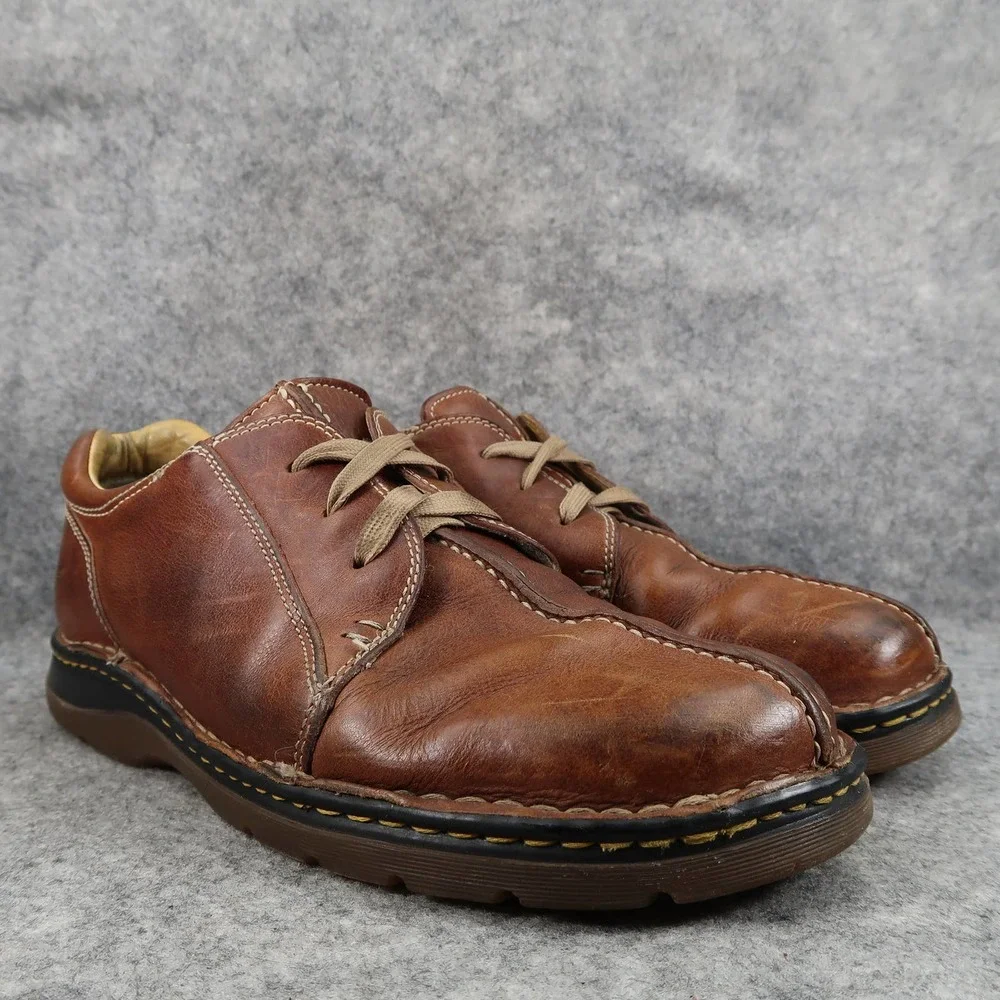 Dr. Martens Shoes Mens 12 Split Seam Oxfords Derby Brown Leather Lace Up Chunky